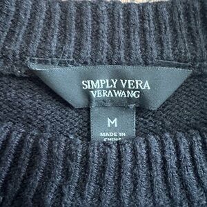 Simply Vera Vera Wang Ribbed Knit Sweater in Black